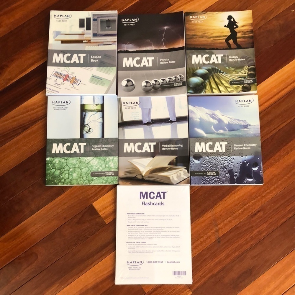 ⭐️KAPLAN MCAT Test Prep Books 6 books & sealed flash cards